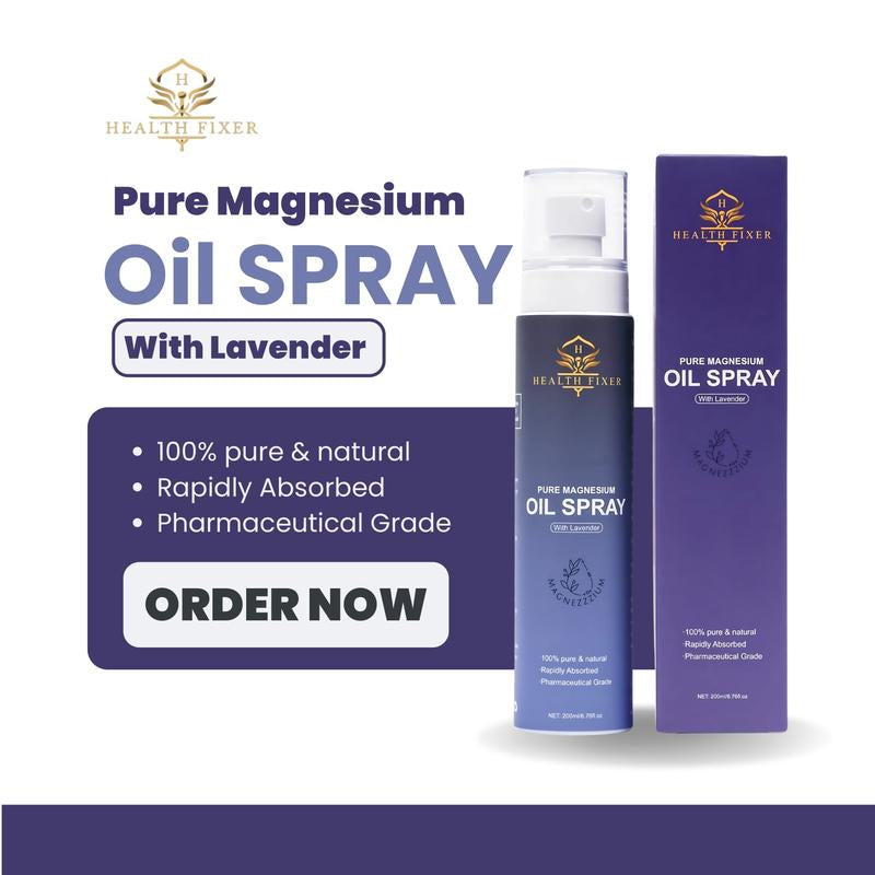 Health Fixer Pure Oil Spray with Lavender - Natural Sleep Aid & Muscle Relaxant, Skin Care & Stress Relief - USP Grade, 100% Pure & Rapidly Absorbed