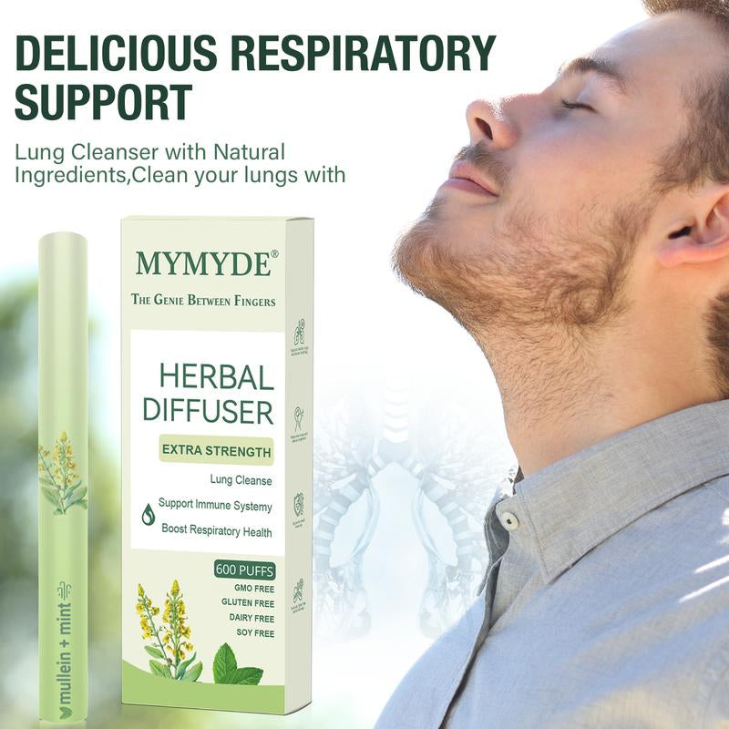 MYMYDE Thyme and Mint Extracts for Lung Detoxification and Oral Air Freshening, Herbal Diffusion Pen Relaxation Stick Solution Plant-Based Diffusion Pen with Mint Thyme
