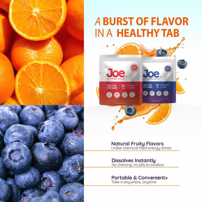 Joe Energy – Instant Pocket-Sized Energy with Sublingual Caffeine, L-Theanine & Brain-Boosting Nootropics Candy