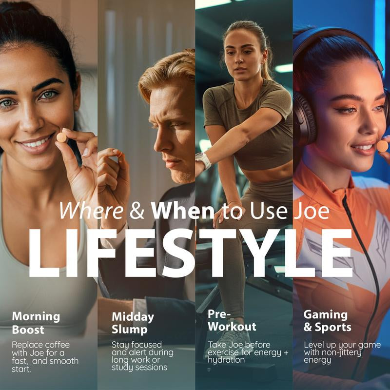 Joe Energy – Instant Pocket-Sized Energy with Sublingual Caffeine, L-Theanine & Brain-Boosting Nootropics Candy
