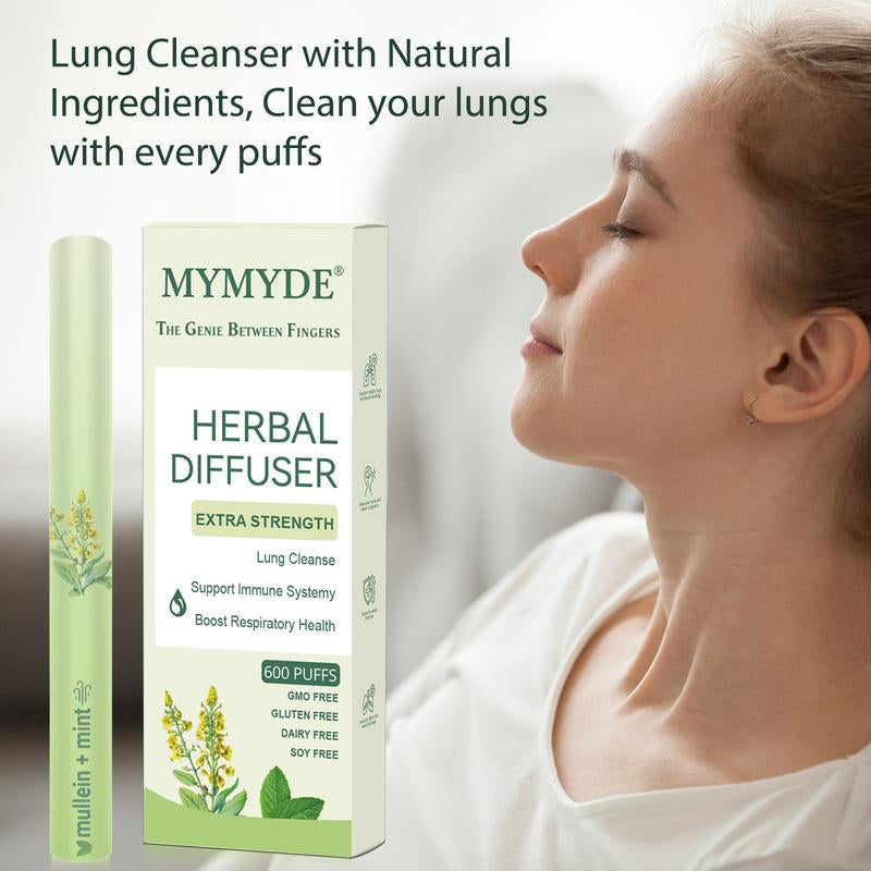 MYMYDE Thyme and Mint Extracts for Lung Detoxification and Oral Air Freshening, Herbal Diffusion Pen Relaxation Stick Solution Plant-Based Diffusion Pen with Mint Thyme