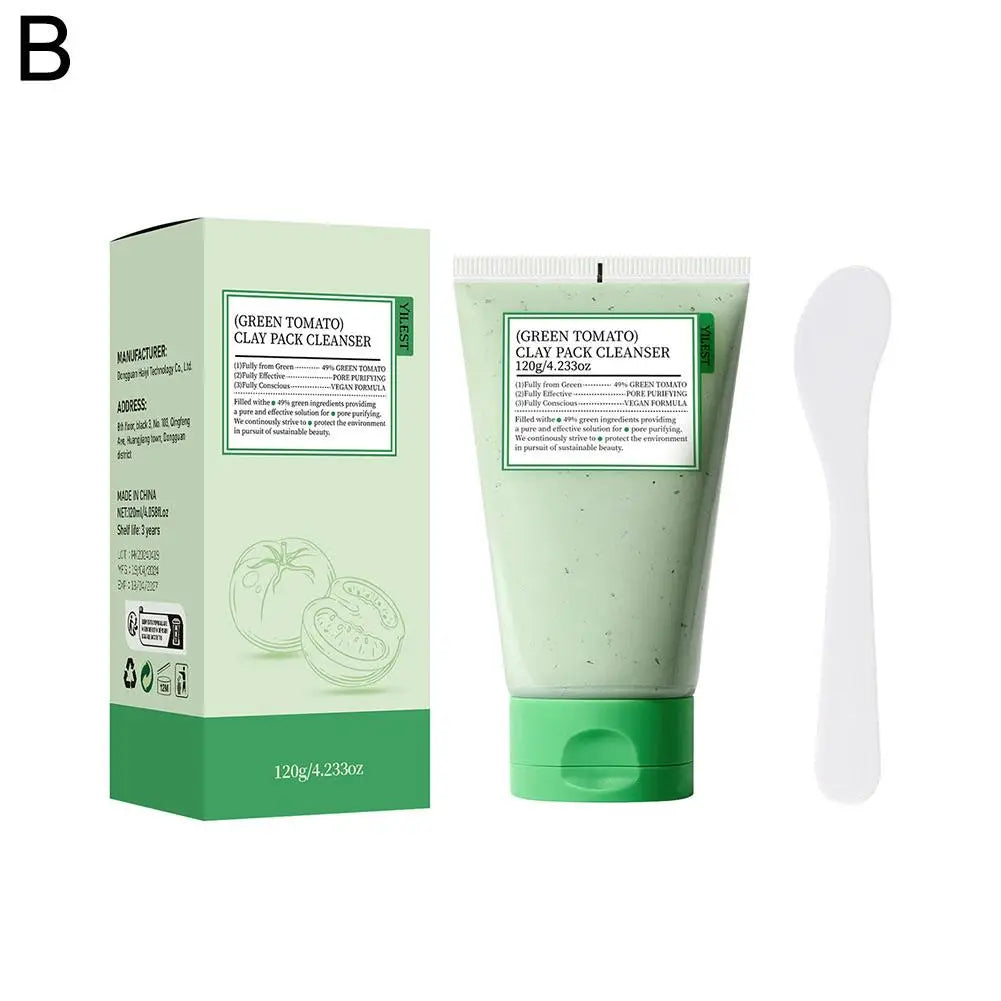 Green Tomato Mud Mask Moisturizing Pore Cleansing Refreshing Deeply Hydrating Nourishing Smoothing Facial Skin Care