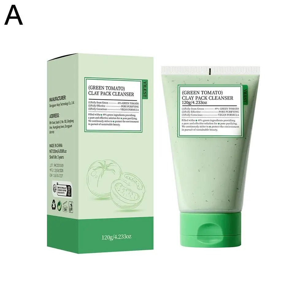 Green Tomato Mud Mask Moisturizing Pore Cleansing Refreshing Deeply Hydrating Nourishing Smoothing Facial Skin Care