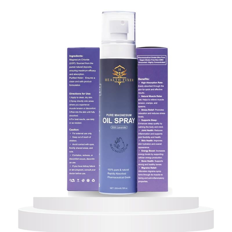 Health Fixer Pure Oil Spray with Lavender - Natural Sleep Aid & Muscle Relaxant, Skin Care & Stress Relief - USP Grade, 100% Pure & Rapidly Absorbed